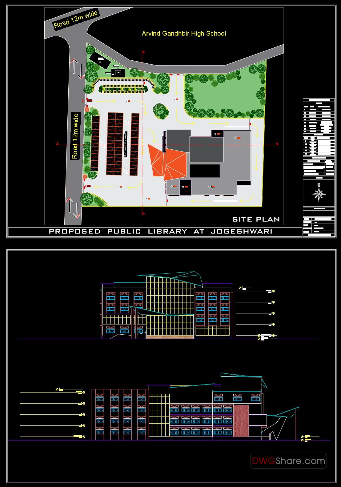 Central Library Complex Project Autocad File DWG Free Cad Blocks