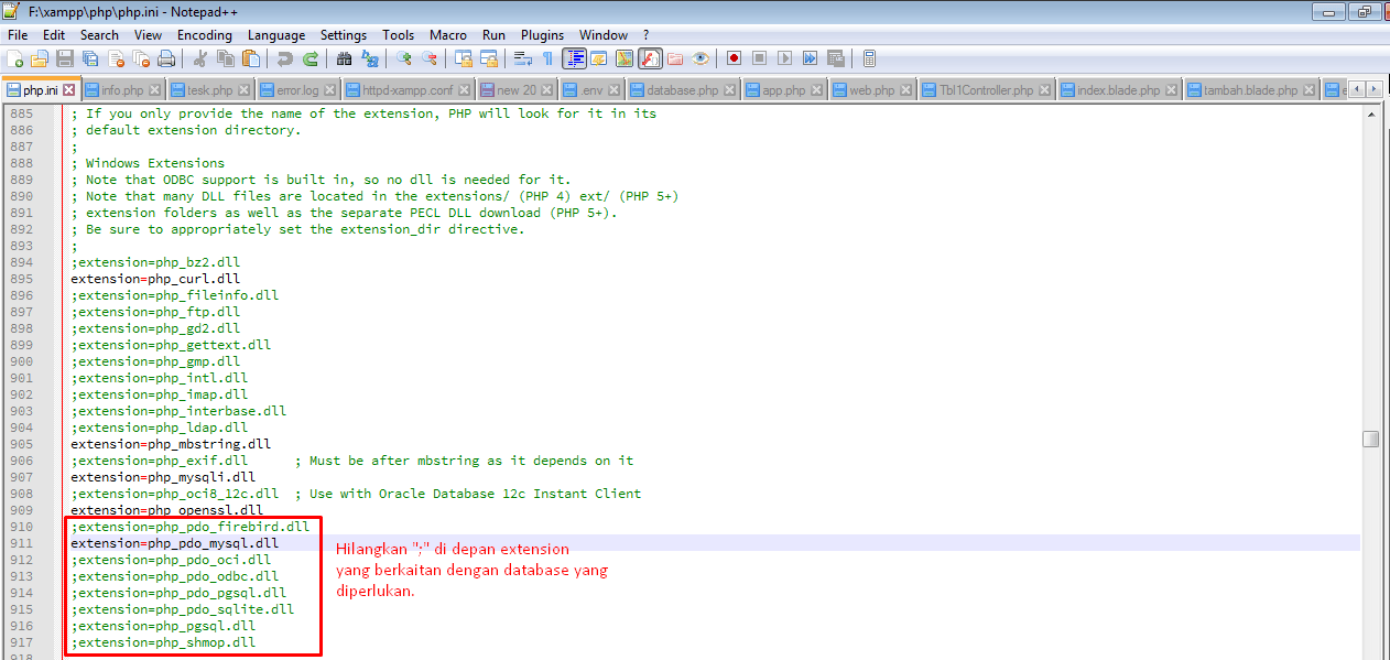 Cara Mengatasi Error could not find driver sql di Laravel pada Windows
