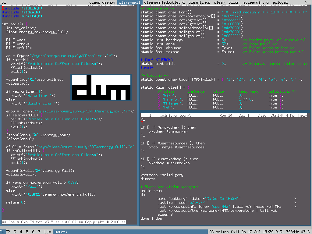 dwm dynamic window manager software that sucks less