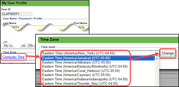 How do I change my Time Zone?