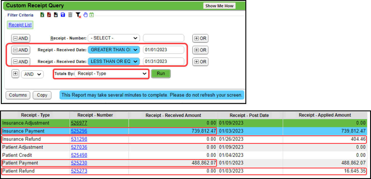 Custom Receipt Query (CRQ)