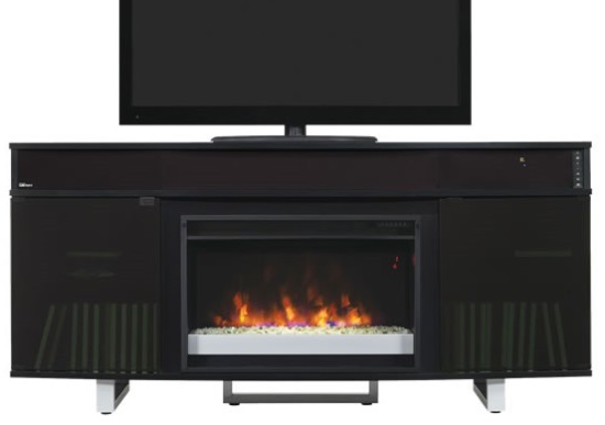 64" New Enterprise Infrared Media Electric Fireplace w/ Bluetooth Speakers