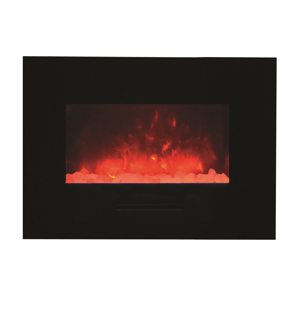 26" Amantii Flush Mount Electric Fireplace w/ Black Glass Surrounding