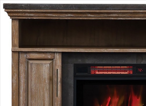 56" Bangor Weathered Coffee Wall Infrared Electric Fireplace Mantel