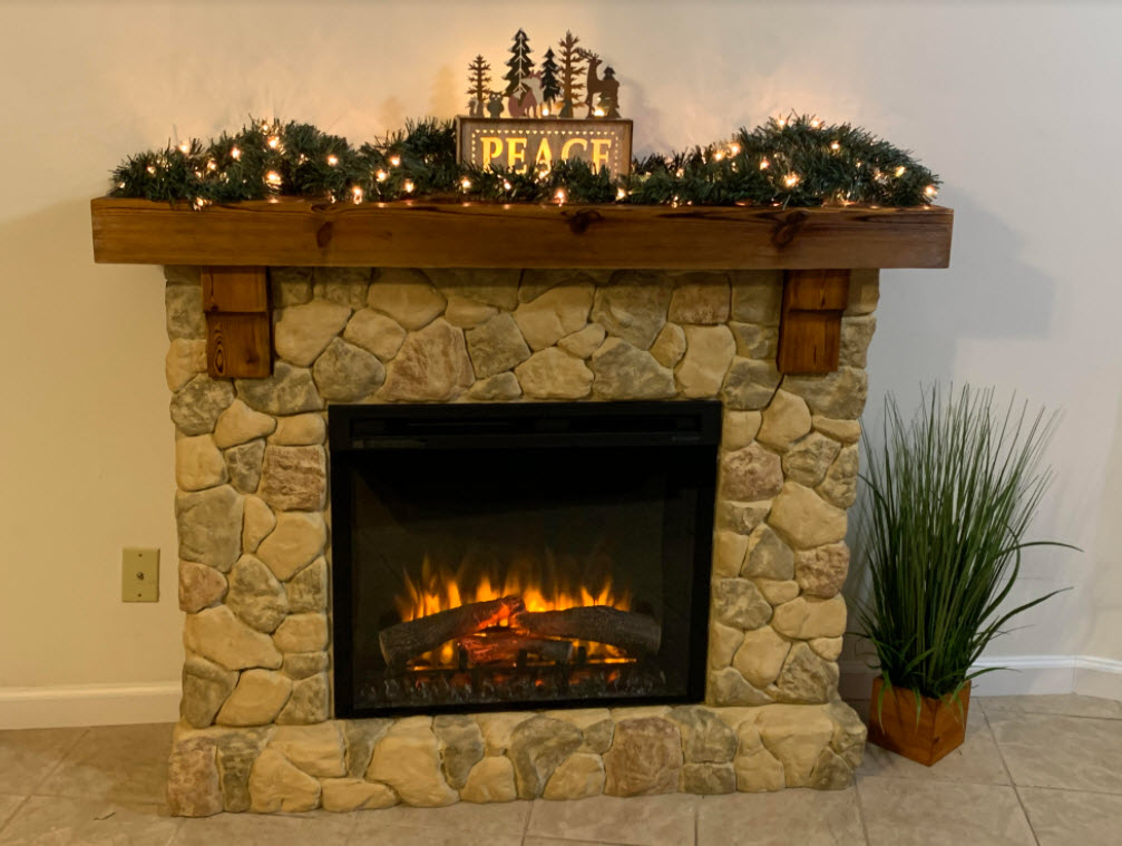 55.6" Dimplex Fieldstone Electric Fireplace