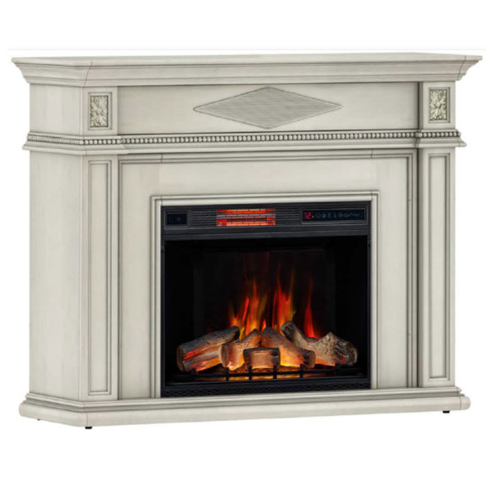 55" Swedish Classic Baltic White Electric Fireplace