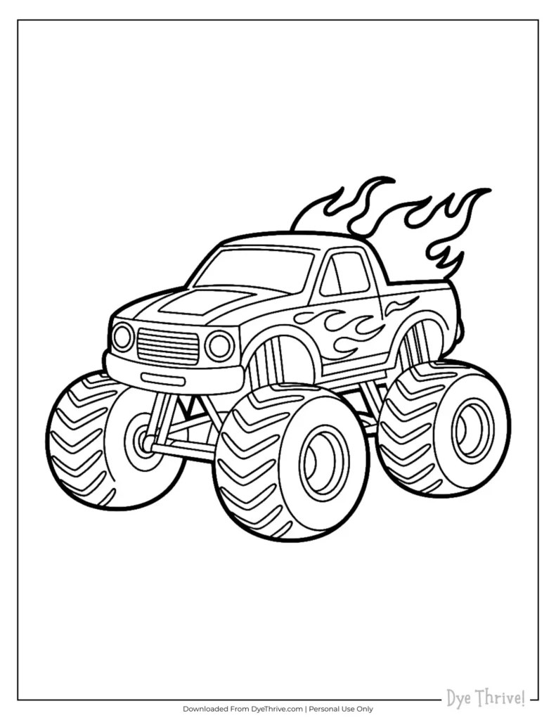 Monster Truck Coloring Pages (16 Free Printables!)