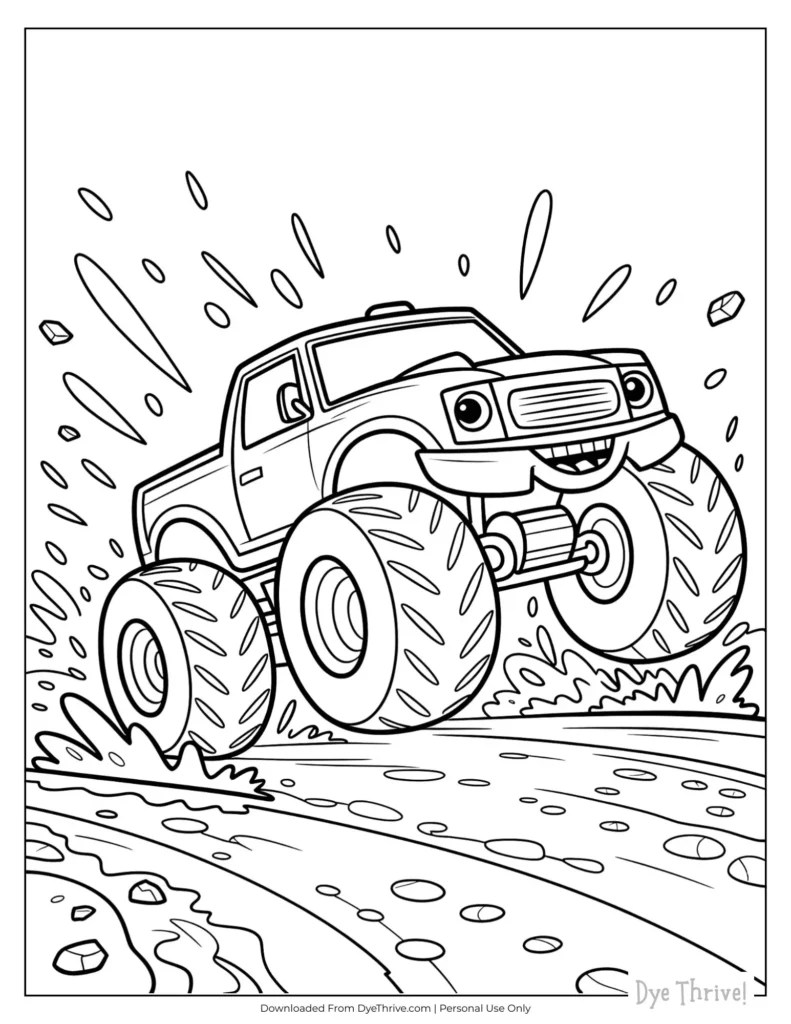 Monster Truck Coloring Pages (16 Free Printables!)