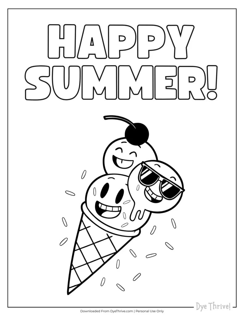 Happy Summer Coloring Pages 12 Sheets!