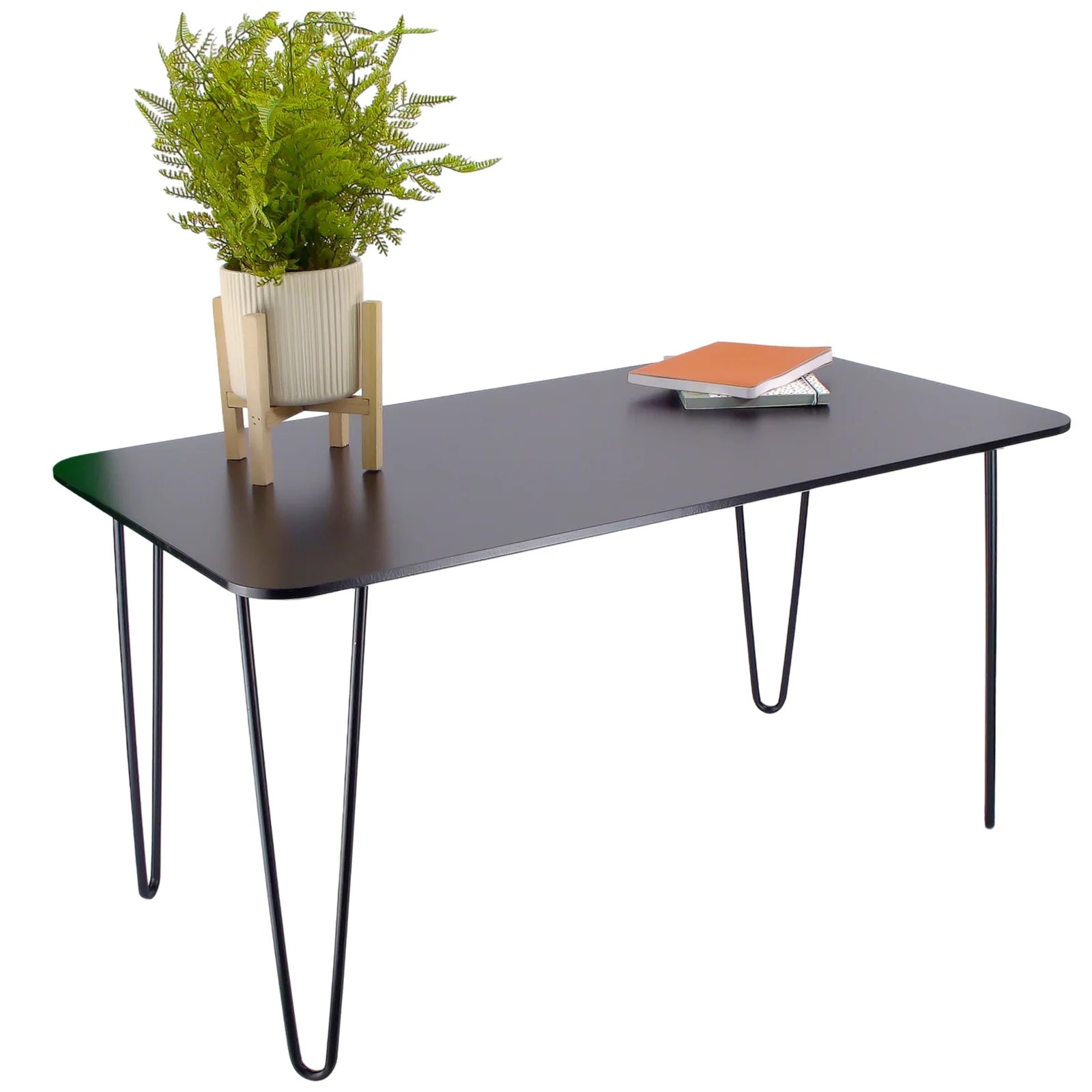 Black Coffee Table With Black Hairpin Leg Living Room Furniture