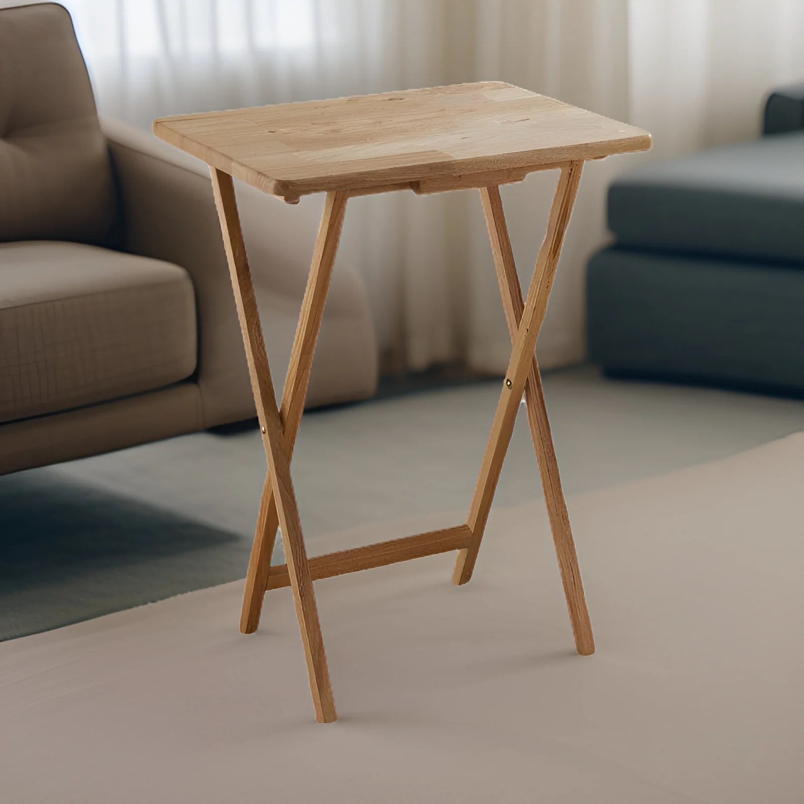 Small Folding Rubberwood TV Table Side Fold Computer Desk Table Diner