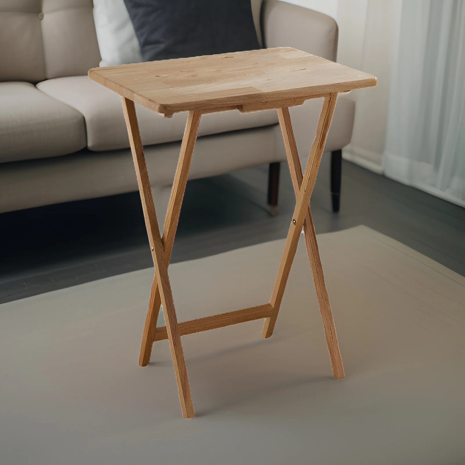 Small Folding Rubberwood TV Table Side Fold Computer Desk Table Diner