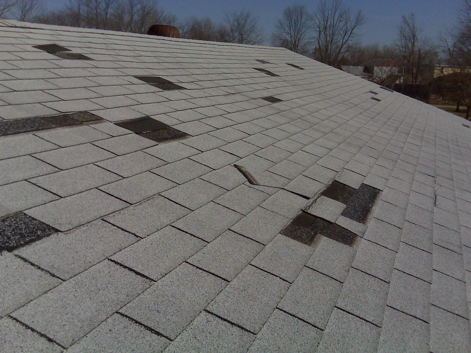Wind Damage Shingle Roof