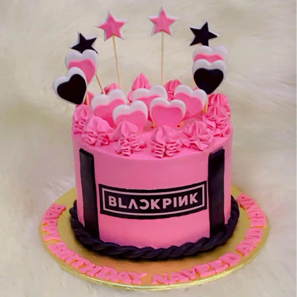 Black pink cake in Karachi birthday cake for girls dynacakes