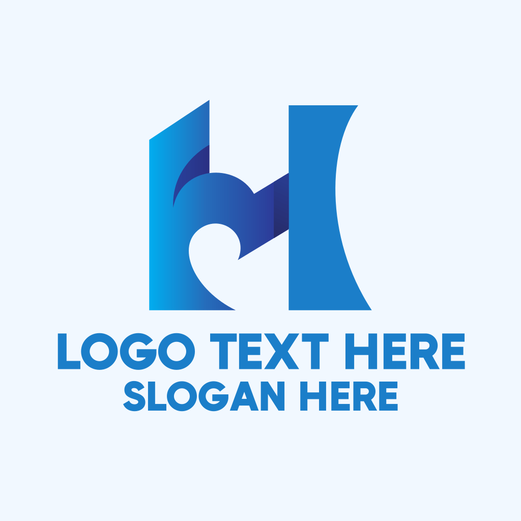 Blue Gradient Letter H Logo BrandCrowd Logo Maker