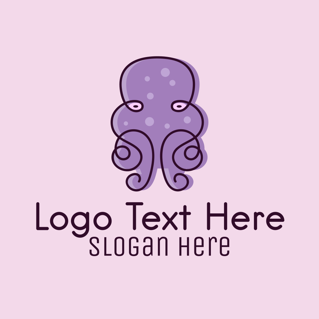 Purple Scribble Octopus Logo BrandCrowd Logo Maker