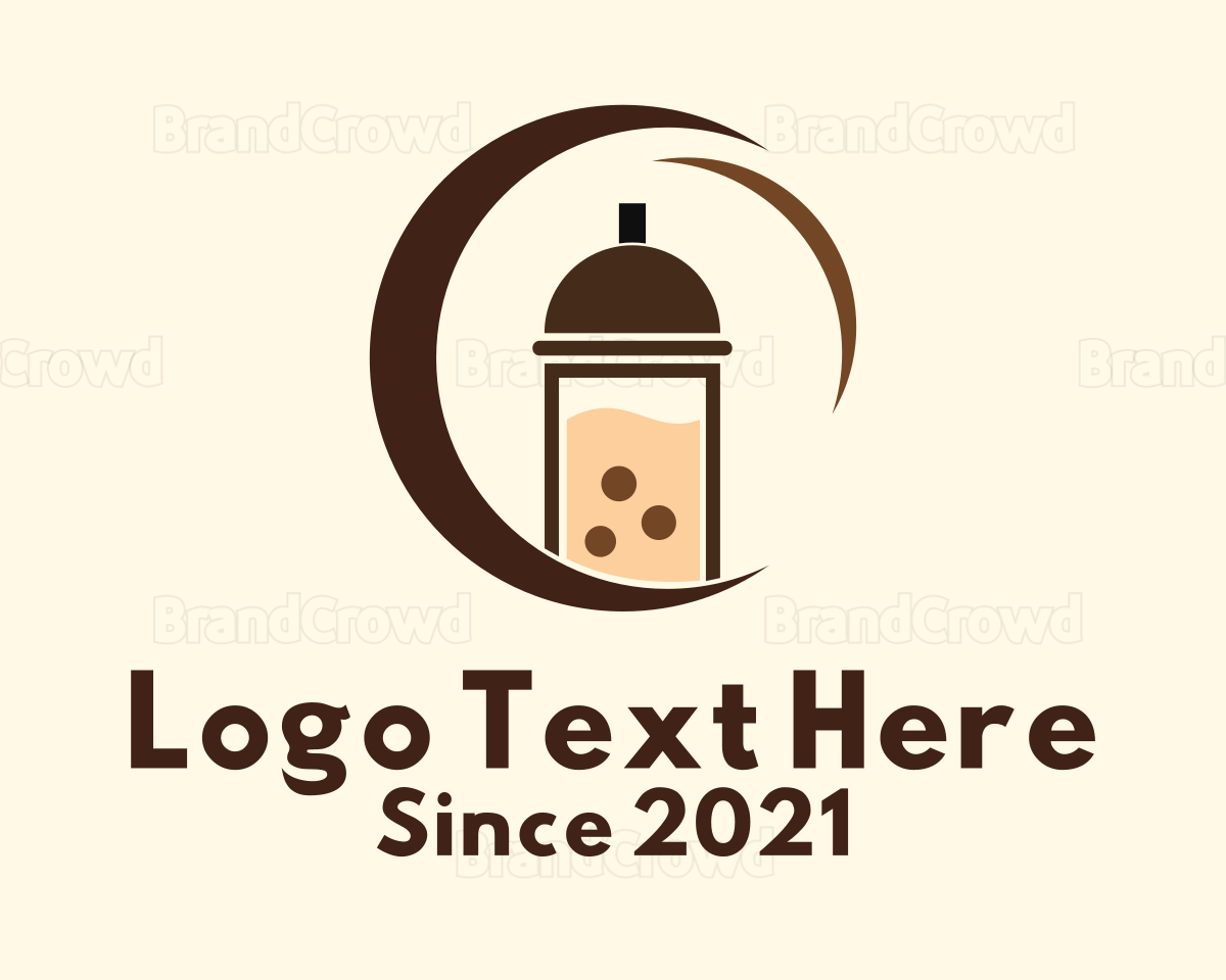 Milk Tea Drink Circle Logo BrandCrowd Logo Maker