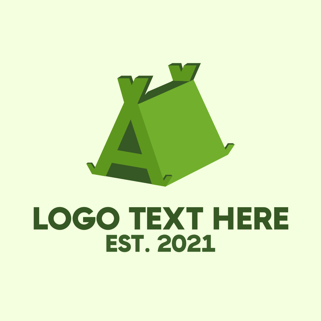 Green Tent Letter A Logo BrandCrowd Logo Maker