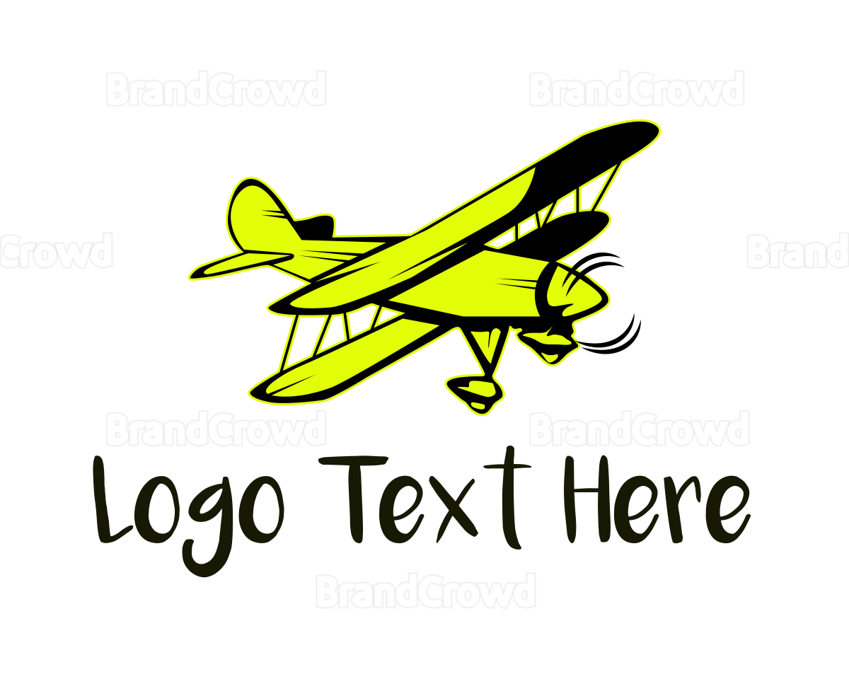 Yellow Vintage Airplane Logo BrandCrowd Logo Maker