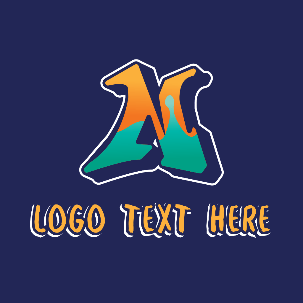 Graffiti Letter N Logo BrandCrowd Logo Maker