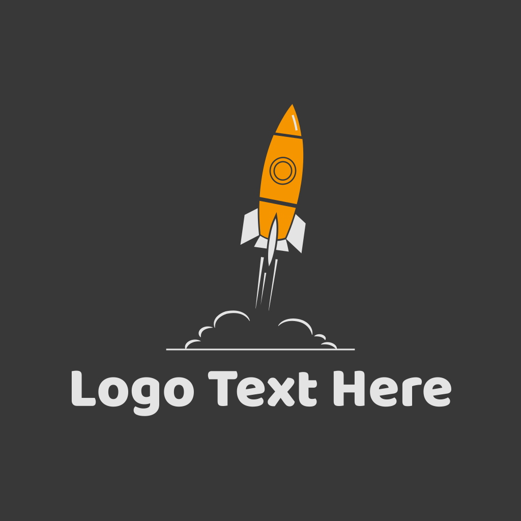 Orange Spaceship Rocket Launch Logo BrandCrowd Logo Maker