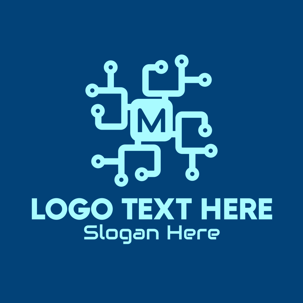 Electronic Computer Tech Circuit Letter Logo BrandCrowd Logo Maker