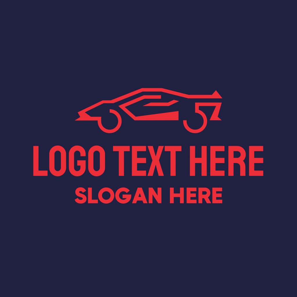 F1 Red Sports Car Logo BrandCrowd Logo Maker