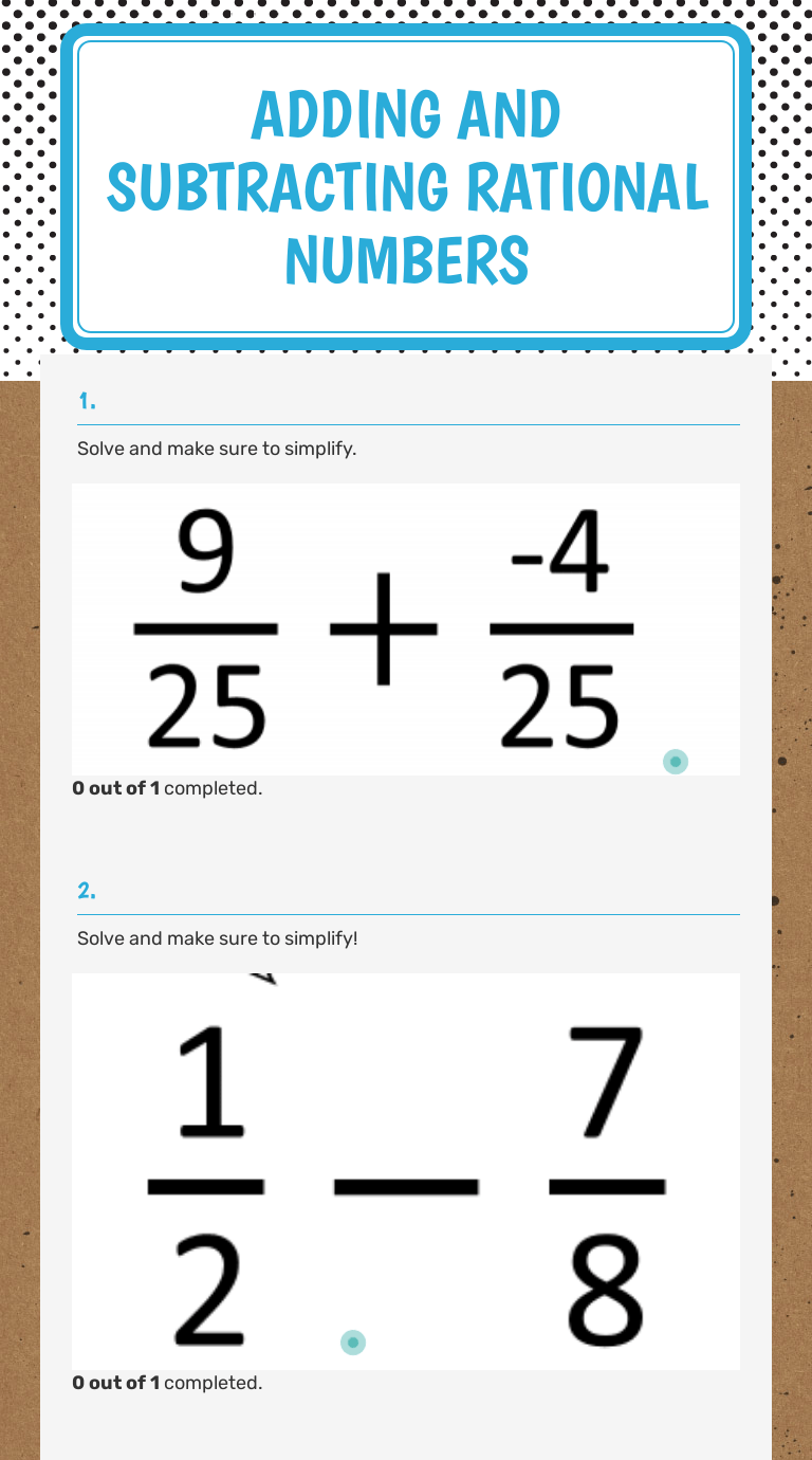38 Adding Rational Numbers Worksheet Worksheet Master