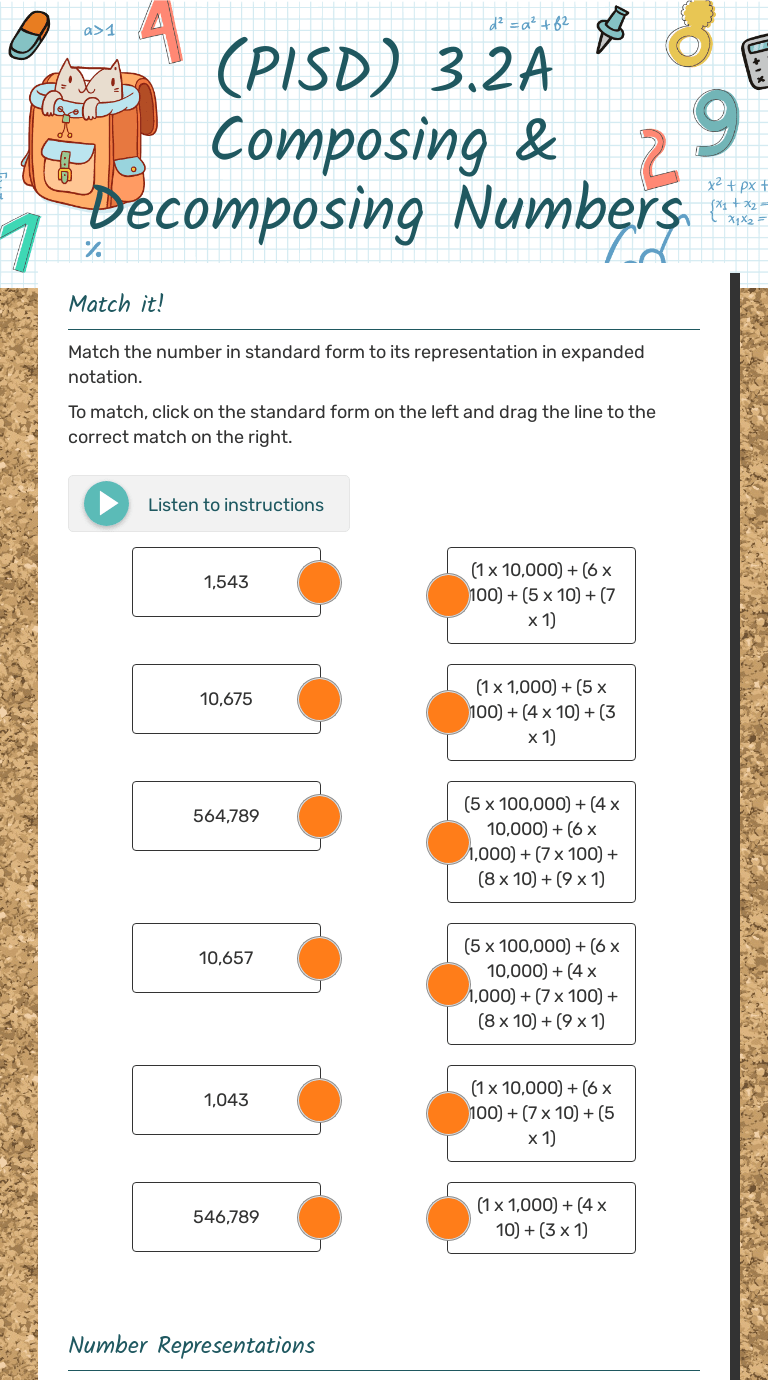 Composing And Decomposing Numbers Worksheet