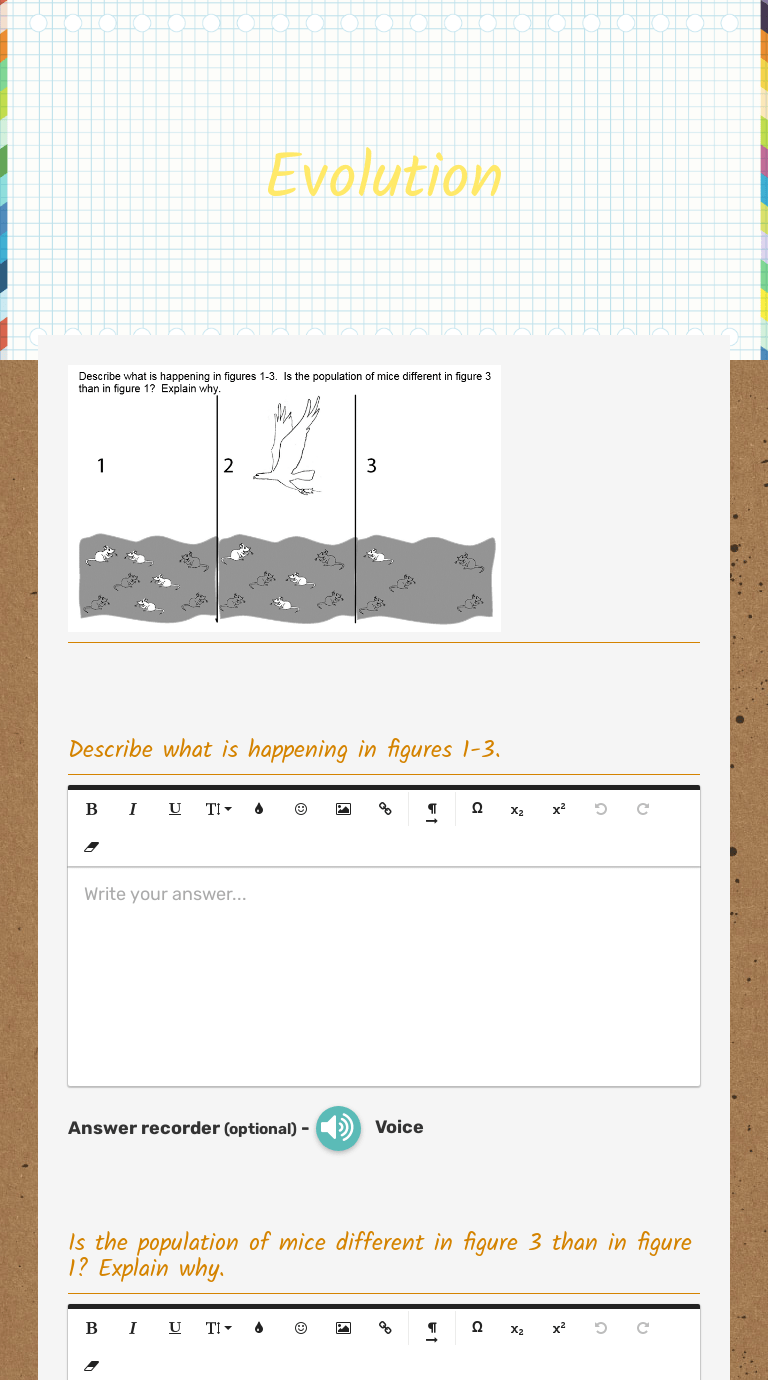 Evolution Interactive Worksheet by Kimberly Kelleher