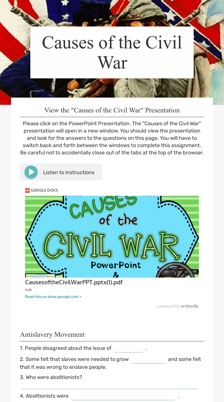 43 Causes Of The Civil War Worksheet - Worksheet Database
