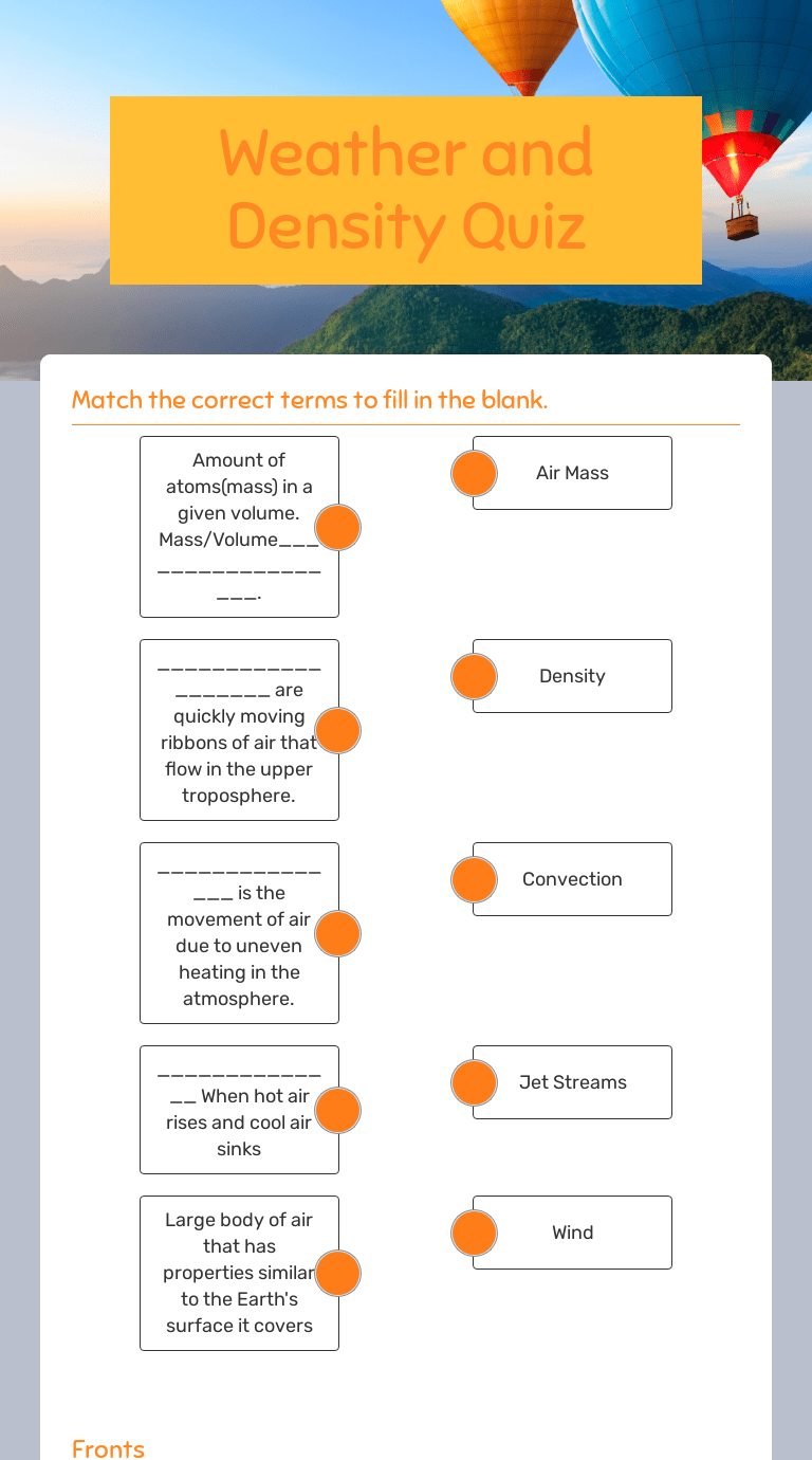 Weather and Density Quiz Interactive Worksheet by Megan Poggenklass