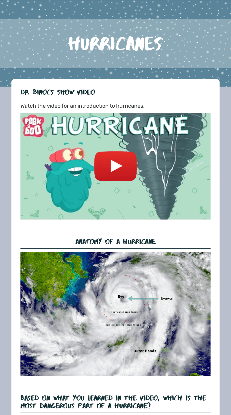 Hurricanes | Interactive Worksheet by Todd Crocker | Wizer.me