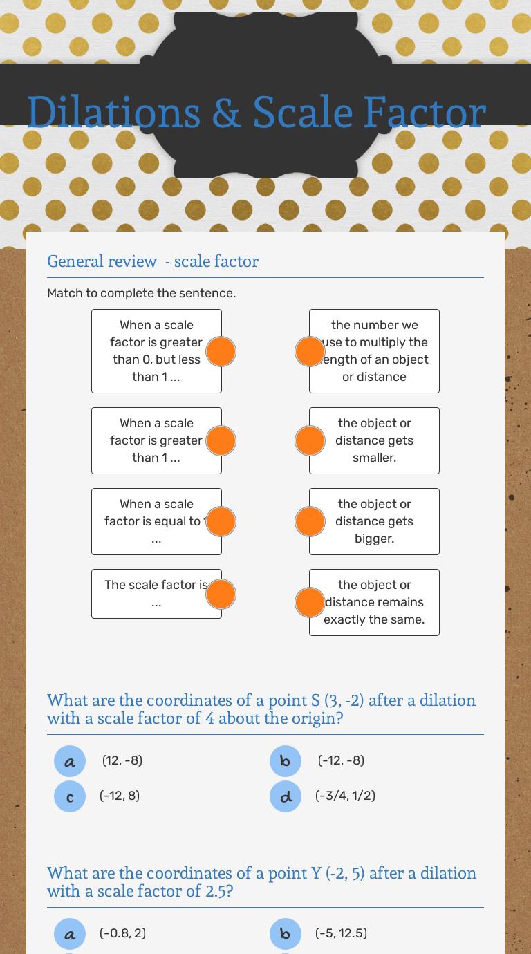 Dilations And Scale Factor Worksheet