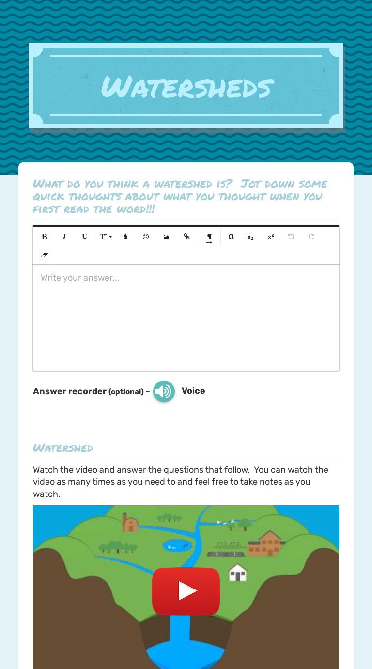 Watersheds | Interactive Worksheet by Vanessa Sanchez | Wizer.me