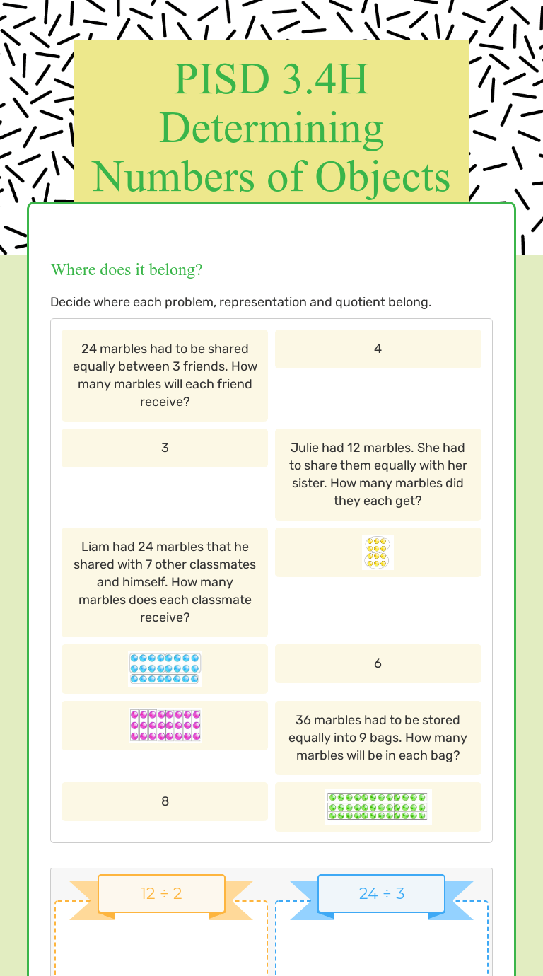 PISD 3.4H Determining Numbers of Objects Interactive Worksheet by