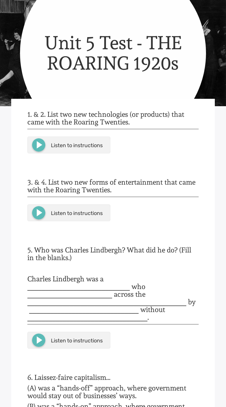 The Roaring Twenties Worksheet Proworksheet.my.id