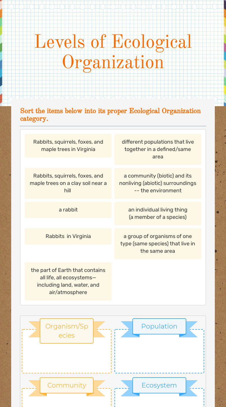 Levels Of Ecological Organization Worksheet - Imsyaf.com