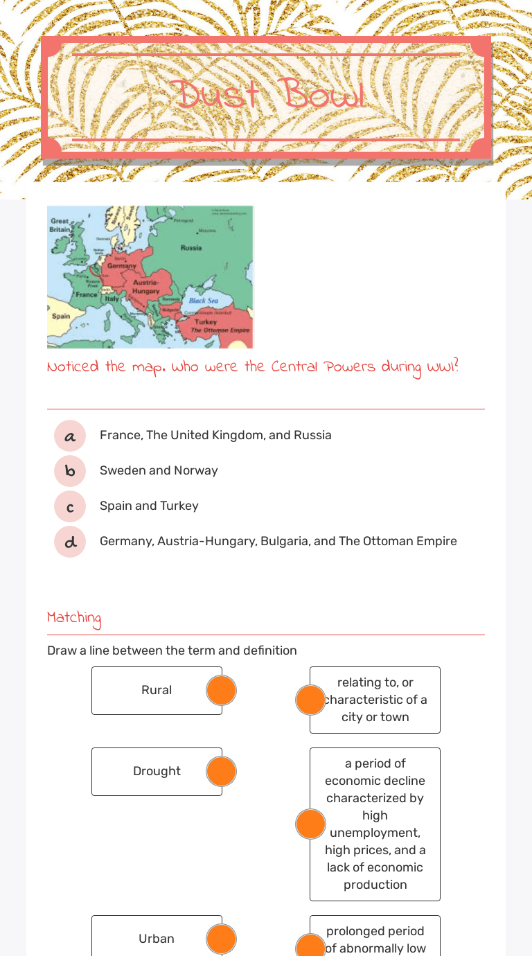 Dust Bowl Interactive Worksheet by Tiffany Williams Wizer.me