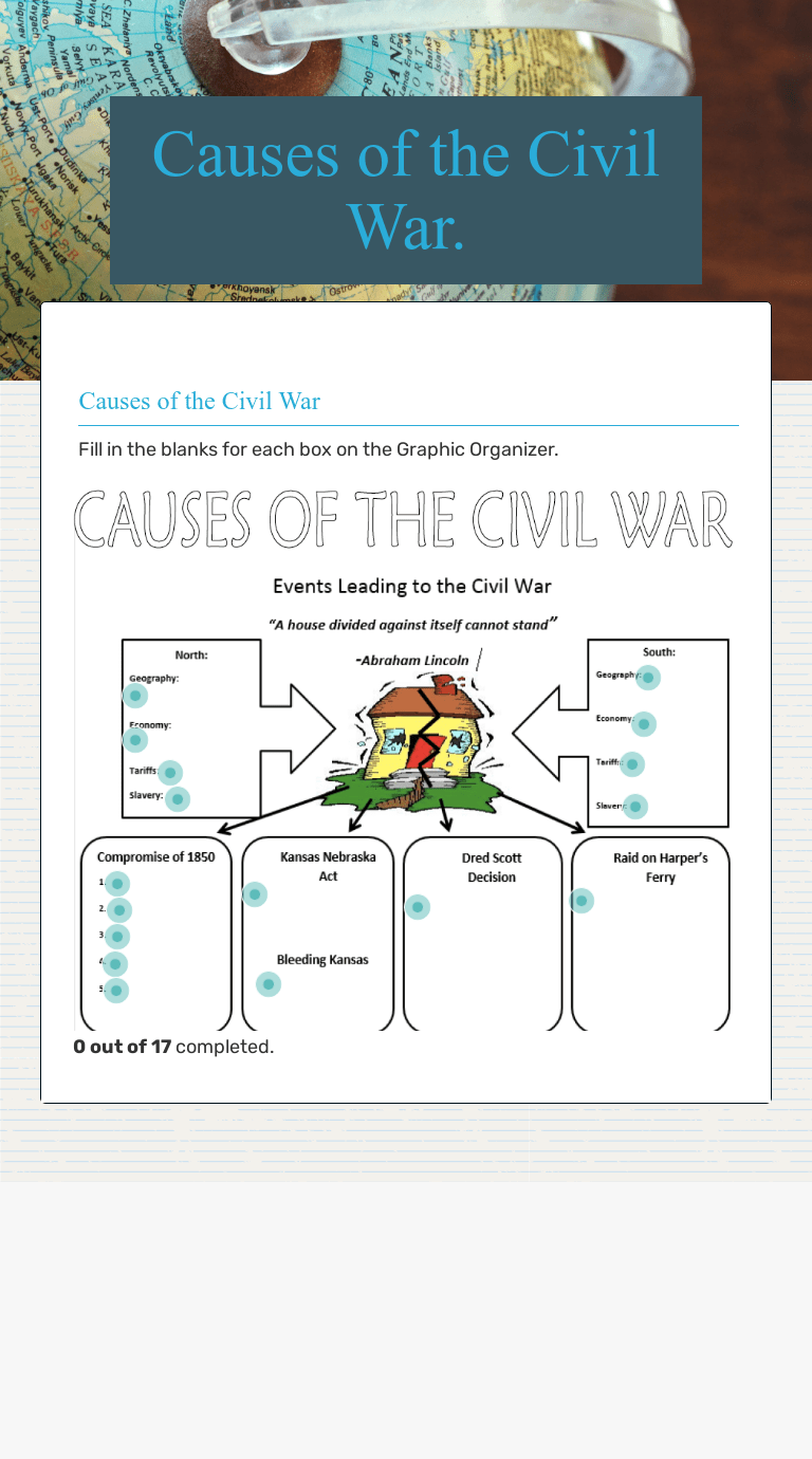 40 causes of the civil war worksheet - Worksheet Was Here