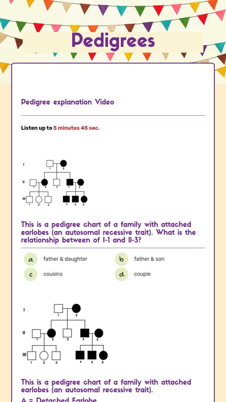 Answer Key Pedigree Analysis Worksheet Answers : Pedigree Analysis Mcqs