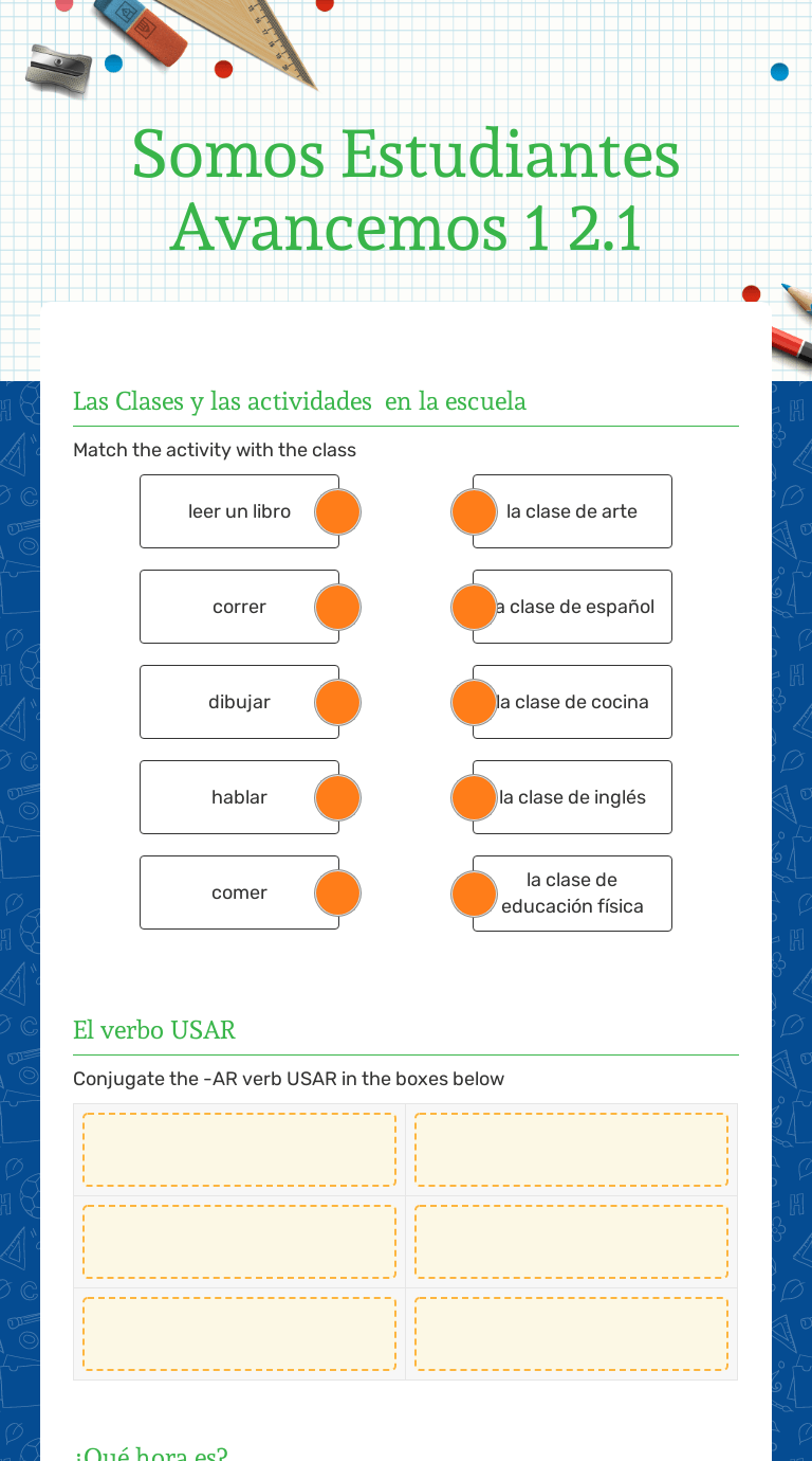 Somos Estudiantes Avancemos 1 2.1 Interactive Worksheet