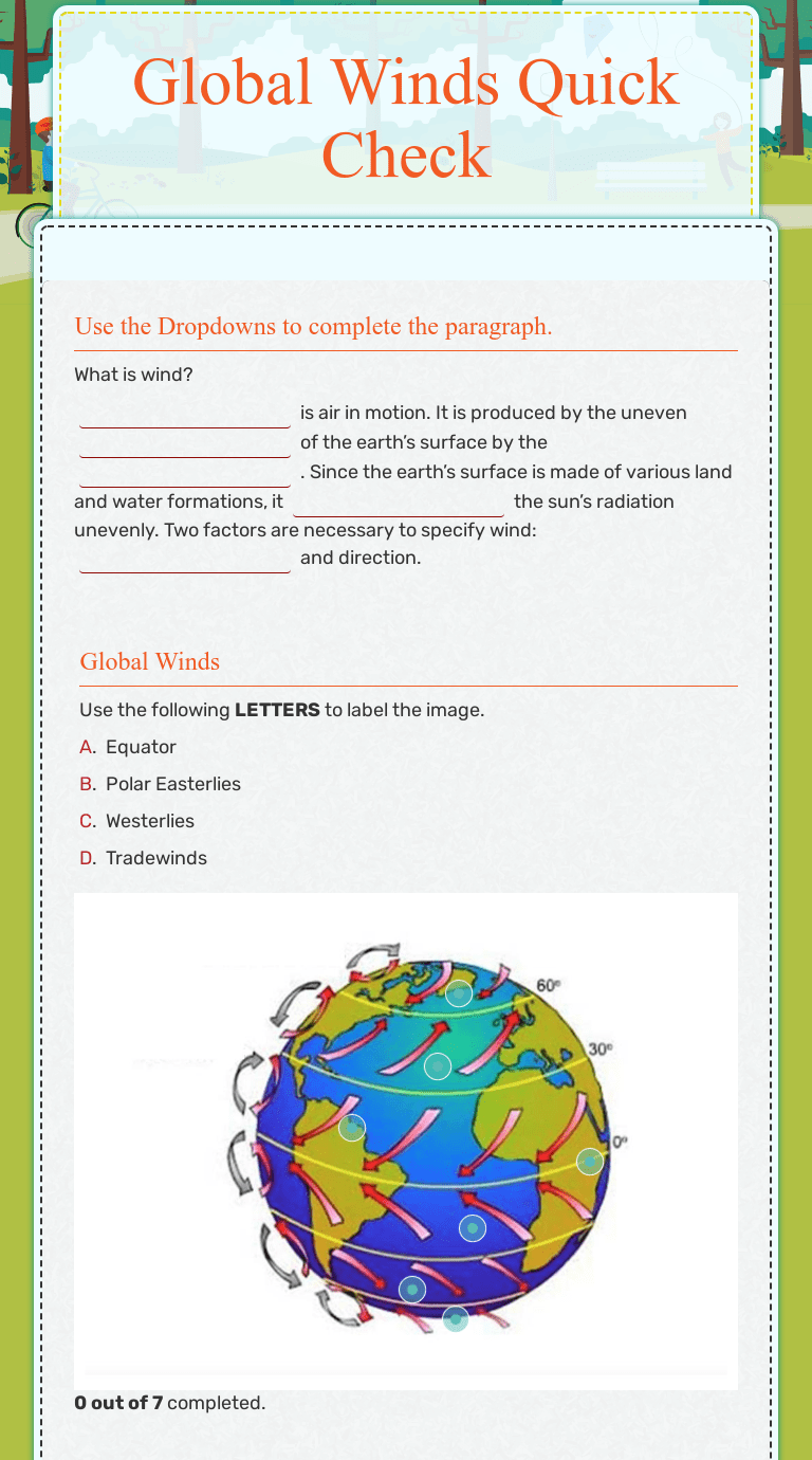 Global Wind Patterns Worksheet