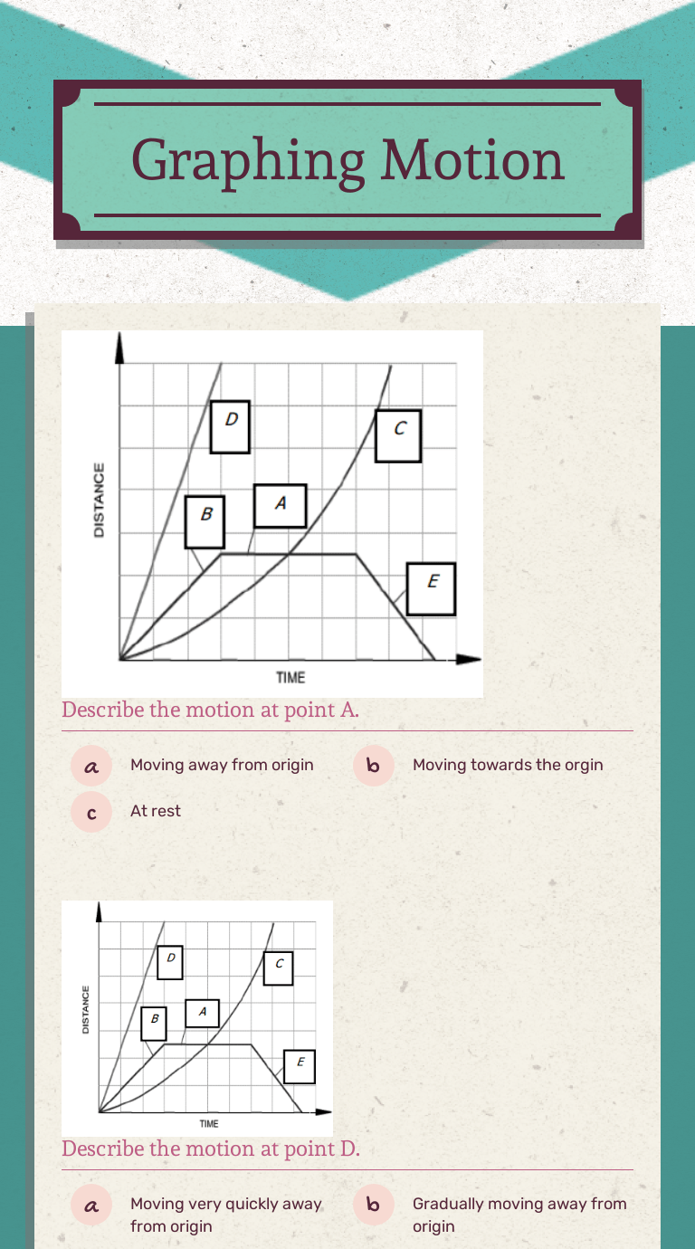 Graphing Motion | Interactive Worksheet by Esteban Costante | Wizer.me