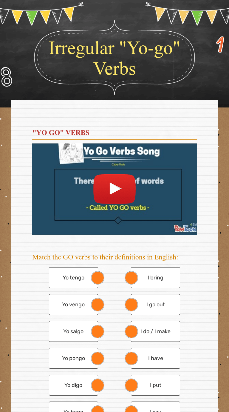 Irregular "Yo-go" Verbs | Interactive Worksheet by Marisela Andrade De