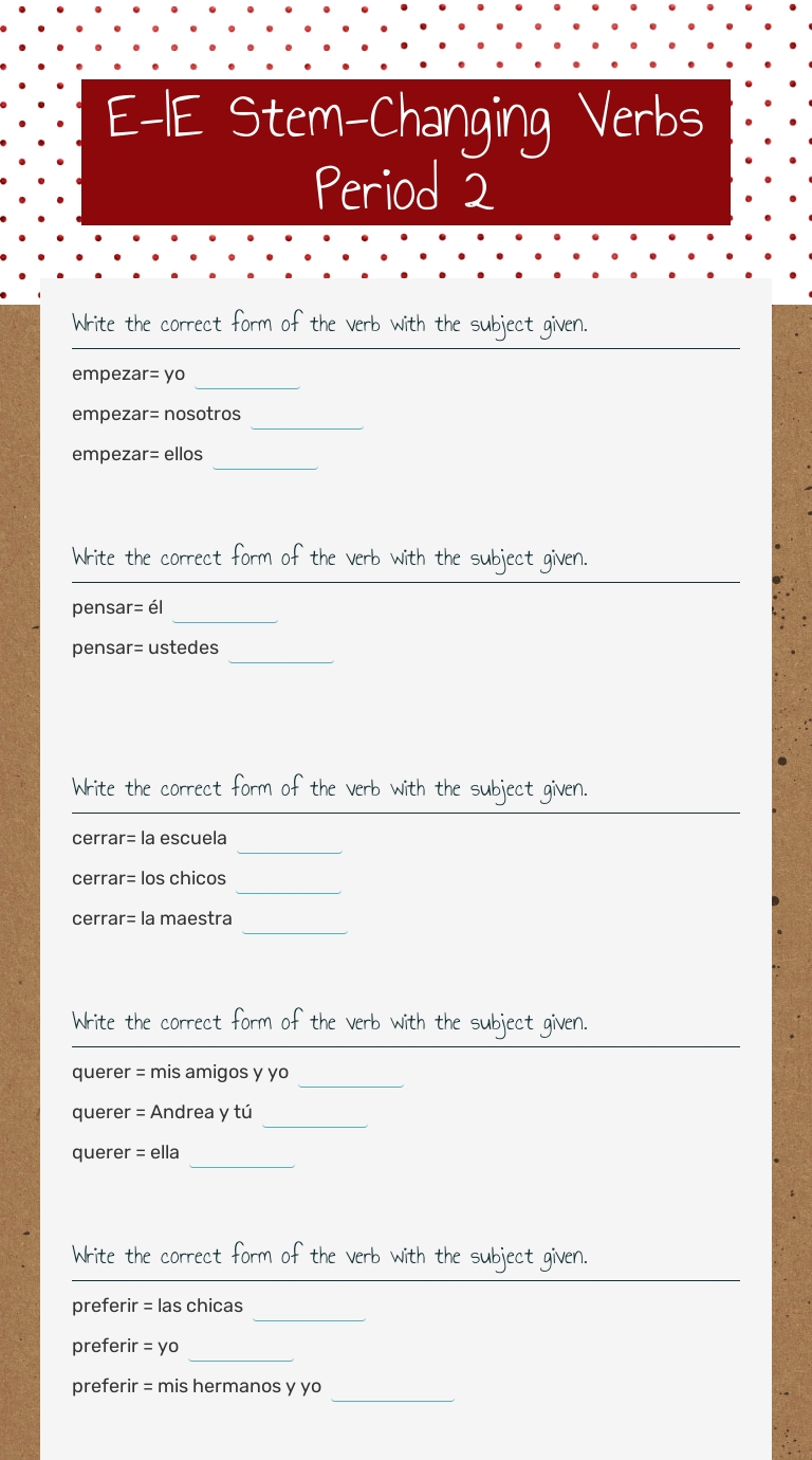 worksheets-stem-changing-verbs