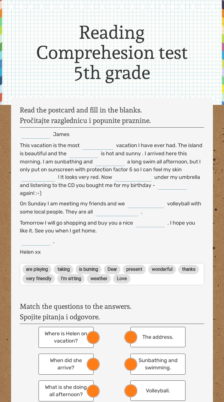 Interactive Worksheets Wizer.me