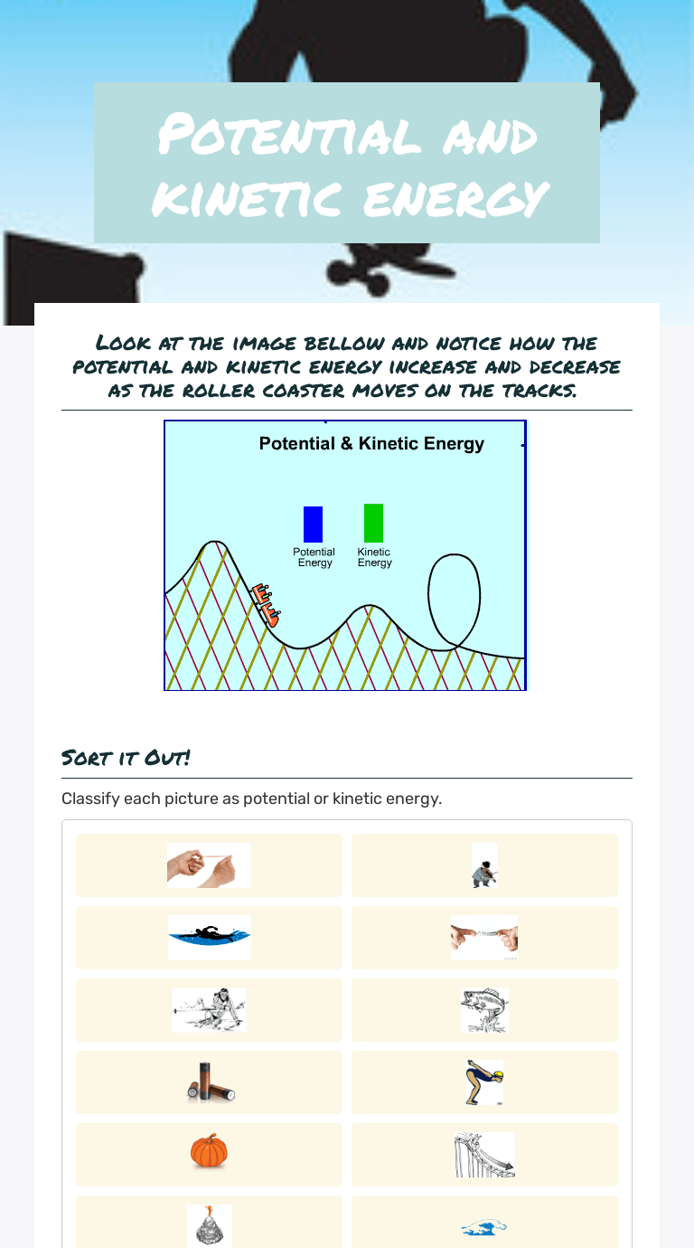 Potential Versus Kinetic Energy Worksheet
