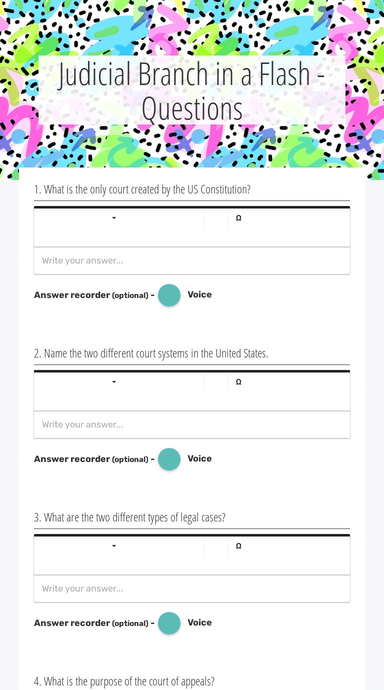 Judicial branch in a flash. Judicial Branch In A Flash Questions Interactive Worksheet By Cory Lush Wizer Me