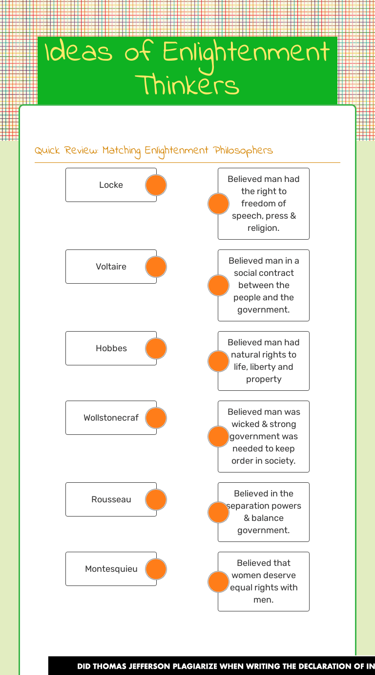 The Enlightenment Worksheet Answers